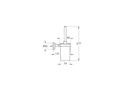 VitrA Base 300 A44113 Tuvalet Fırçalığı, Krom