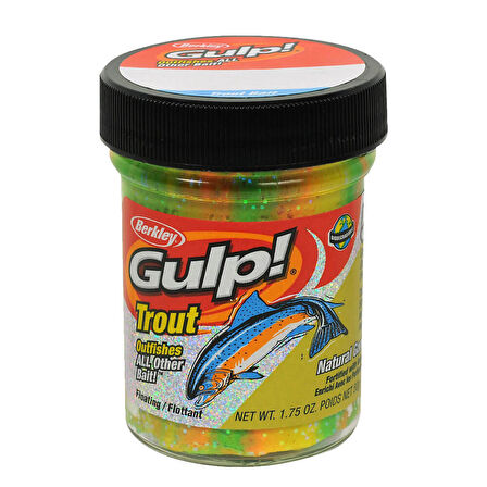 Berkley Gulp Trout Dough Garlic Sahte Yemi RAINBOW CANDY 