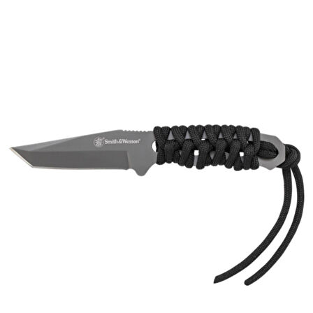 Smith Wesson® PARACORD Neck Knife Gray Plain Tanto Fixed Boyun Bıçağı SW910TAMCP