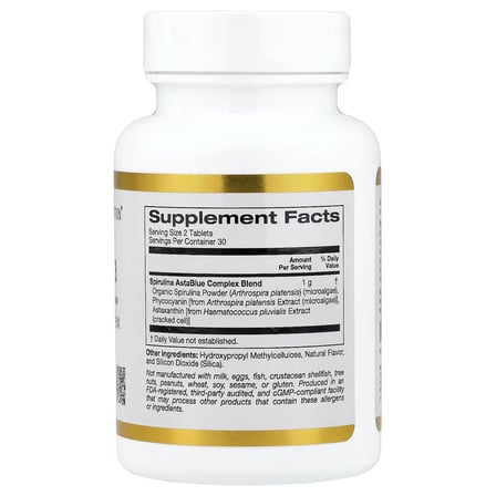 Spirulina,  Astablue Complex Blend, 60 Tablets - Usa Menşei -Antioksidan Ve Günlük Besin Desteği