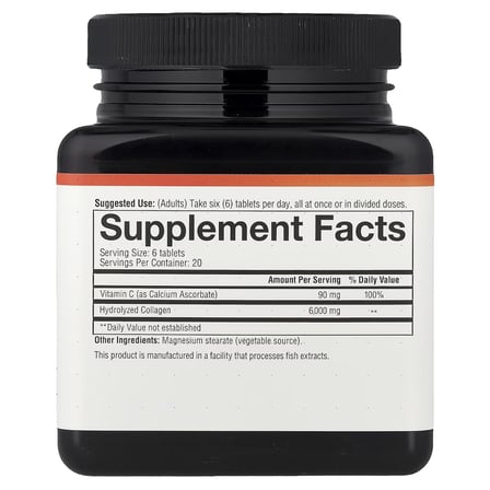 Collagen 6.000 mg  ( + Vitamin C 90 mg )  120 Tablets – Saç, Cilt ve Tırnak Desteği