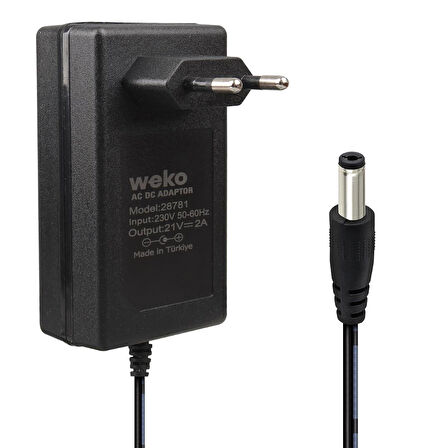 Ayt 21 Volt 2 Amper 5.5x2.5 Mm Uçlu Kırmızı Yeşil Ledli Priz Tipi Şarjlı Matkap Adaptörü Şarj Cihazı Aleti