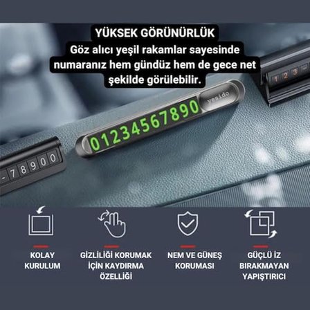 Hc Seri Gizlenebilir Çift Numaralı Araç Park Telefon Numaratörü Araç Numara Kiti Geçici Park Telefon Numaratörü