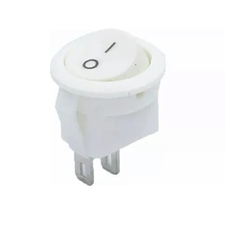 Mini Yuvarlak Işıksız ON-OFF Beyaz Anahtar IC-134E (5 Adet)