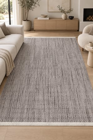 Akşam Koyu Gri Özel Ölçü Oturma Odası Koridor Yatak Odası Halısı Robot Süpürge Uyumlu Kolay Temizlenebilir 7mm Bukle Polyester