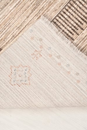 DASTAN Bej Vizon Degrade Polyester Modern Robot Süpürge Uyumlu Salon Oturma Odası Halısı