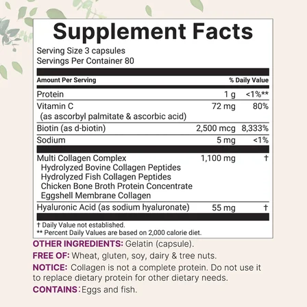 Multi Collagen Peptides Complex 8' in 1 240 Capsules