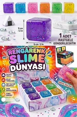 Nice Cube Squishy Simli Stres Oyuncağı Süper Yumuşak Kare Sukuşi Simli Rastgele Renk Gönderilir
