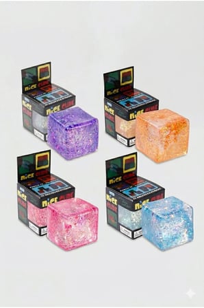 Nice Cube Squishy Simli Stres Oyuncağı Süper Yumuşak Kare Sukuşi Simli Rastgele Renk Gönderilir