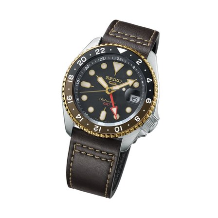 SEIKO 5 SPORTS GMT SSK036 PİLSİZ OTOMATİK KAHVERENGİ DERİ KORDON ERKEK KOL SAATİ