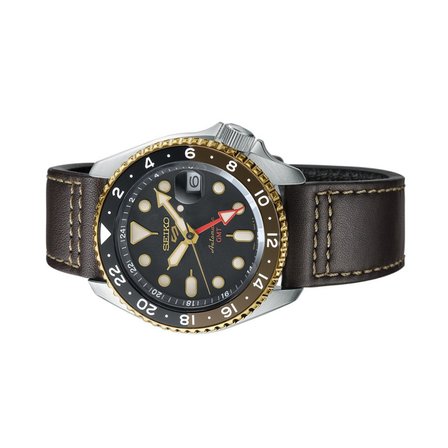 SEIKO 5 SPORTS GMT SSK036 PİLSİZ OTOMATİK KAHVERENGİ DERİ KORDON ERKEK KOL SAATİ