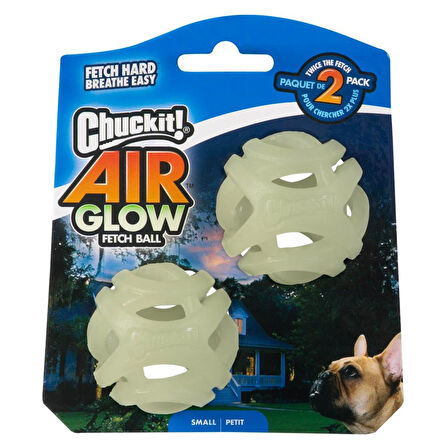 Chuckit! Max Glow Air Fetch Gece Parlayan 2 Li Köpek Oyun Topu Küçük Boy 5 Cm