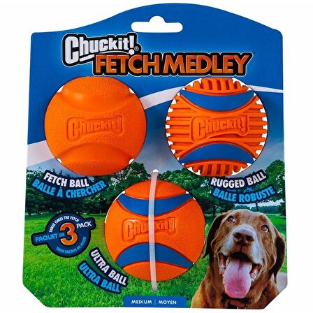 Chuckit! Fetch Medley 3'lü Köpek Oyun Topu Seti