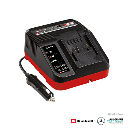 Einhell Orijinal Şarj Cihazı Power X-Car Charger 3A Power X-Change (Li-Ion, 18 V, 12 V Soket, Sürekli Akü Takibi ve Akıllı Şarj Yönetimi, 7'li LED Gösterge) - 4512113