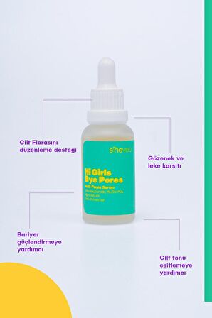 HI GIRLS BYE PORES - Sivilce Ve Leke Karşıtı Arbutin %2 Niacinamide %10 ZİNC PCA %1 Serum 30 ml