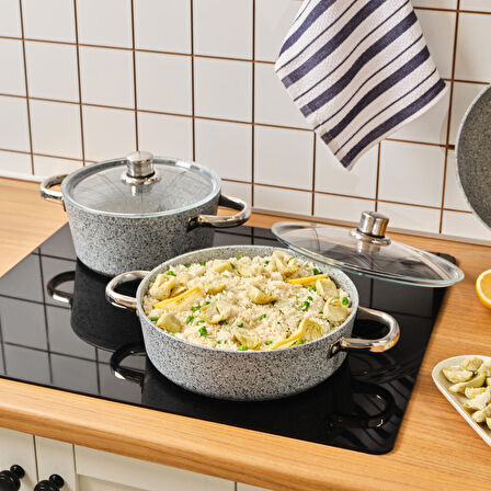 Karaca Biogranit Nare 7 Parça Tencere Seti Blue