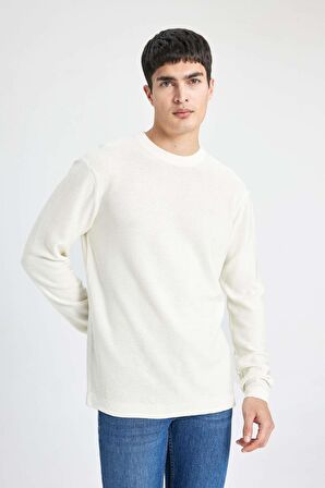 DeFacto Standart Fit Normal Kesim Bisiklet Yaka Basic Düz Triko Kazak B9731AX24AUER100