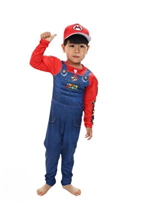 Süper Mario Kaslı Çocuk Kostümü