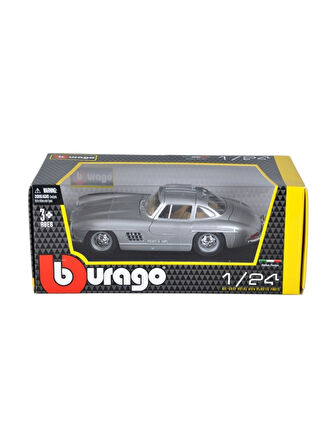 Burago 1/24 Ölçek 1954 Mercedes-Benz 300 SL Klasik Model Araba - Gri