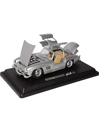 Burago 1/24 Ölçek 1954 Mercedes-Benz 300 SL Klasik Model Araba - Gri