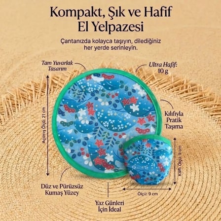 Bakgelal Katlanabilir Cep Yelpazesi – 21 Cm Kılıflı Kore Yelpazesi | Ultra Hafif, Katlanabilir, 10 Farklı Desen Seçeneği | Plaj, Seyahat, Festival Ve Günlük Kullanım İ̇Çin