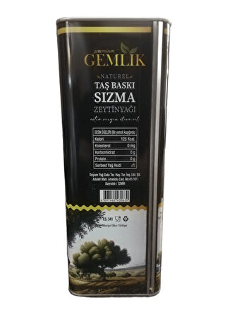 Zeytinyağı 5 lt. (Naturel & Soğuk Sıkım Taş Baskı)