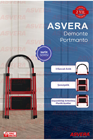 Safir Serisi – Patika 2’li Ev Tipi Katlanır Merdiven | Hafif, Kaymaz, Dayanıklı Tasarım