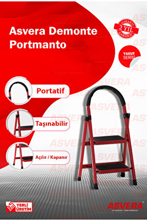 Yakut Serisi – Patika 2’li Katlanır Merdiven | Ev, Bahçe ve Depo için Güvenli Seçenek