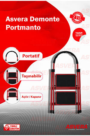 Yakut Serisi – Patika 2’li Katlanır Merdiven | Ev, Bahçe ve Depo için Güvenli Seçenek