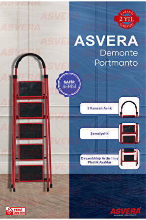 Safir Serisi – Patika 5’li Katlanır Merdiven | Ev, Bahçe, Ofis için Dayanıklı Tasarım