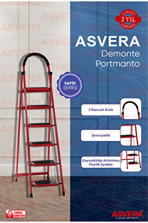 Safir Serisi – Patika 6’lı Ev Tipi Katlanır Merdiven | Bahçe, Ofis, Ev için Dayanıklı