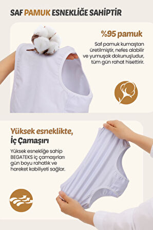 Kadın Külot Yüksek Bel 5'li Paket - Yüksek Bel Rahat İç Giyim, Pamuklu Kumaş, 7 Farklı Renk Seçeneği