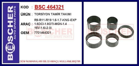 NEIMAN TORSİYON TAMİR TAKIMI R9-R11-R19 1.6-1.7-KNG-EXP 1.5DCI-1.9DTI-MGN-1.4 16V-1.6i-2.0i