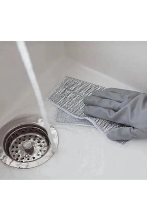 1 Adet Tel Bulaşık Bezi Çizmez Bulaşık Teli Çelik Bez 20x20 Çift Katmanlı Inox Tel Bez Çift Kat