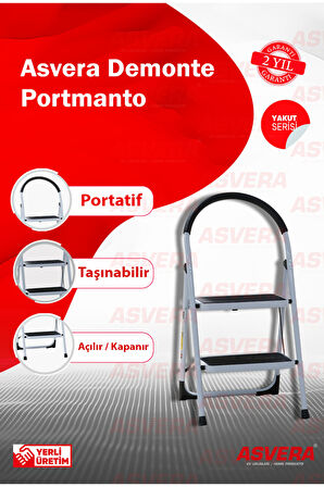 Yakut Serisi – Vertika 2’li Ev Tipi Katlanır Merdiven | Kaymaz, Hafif ve Dayanıklı