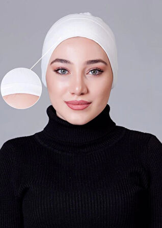 Krem (EKRU-KIRIK BEYAZ) Likralı Kaymayan ( Kaymaz ) Bone