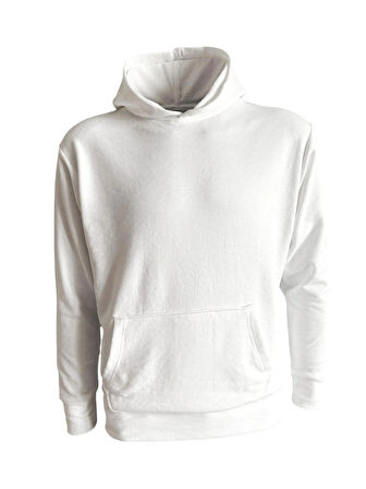 Kapüşonlu Sweatshirt - Beyaz