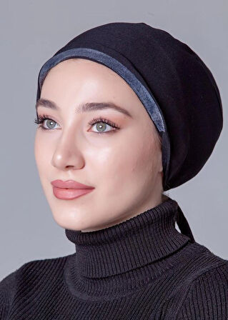 Siyah Likralı Kaymayan ( Kaymaz ) Bone