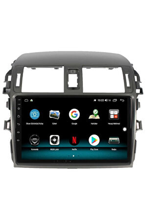 TOYOTA COROLLA ANDROİD 10 MULTİMEDYA CARPLAY 2GB RAM + 32GB HDD NAVİGASYON EKRAN