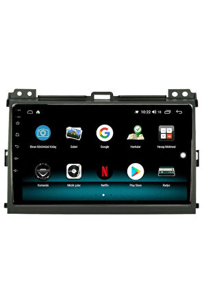 TOYOTA PRADO ANDROİD 10 MULTİMEDYA CARPLAY 2GB RAM + 32GB HDD NAVİGASYON EKRAN