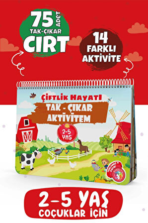 Bunbaza Tak-çıkar 2 Li Set Aktivite Kitabım 15-24 Ay 80 Adet Cırt Ve Çiftlik Hayatı 70 Adet Cırtlı