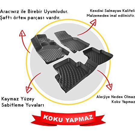 Rizline Ford Focus 2 2004-2010 3D Havuzlu Paspas