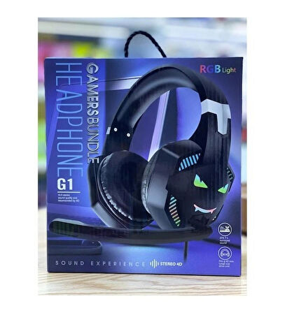 Gamelone Oyuncu Kulaklığı G1 - Stereo 4d Bass Rgd Led Kulaküstü Kulaklık