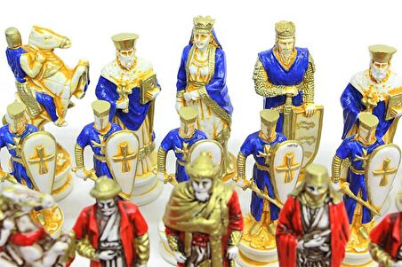Himarry Satranç Taşı Polyester Ortaboy Selçuklu Haçlı Dekoratif Hediyelik