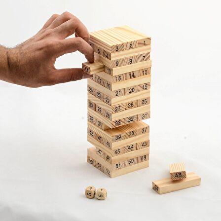 Jenga Ahşap Denge Oyunu 54 Parça