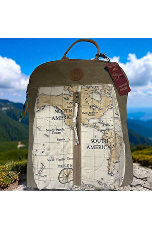 Vintage Kanvas Renkli Otantik Günlük Gezi Seyahat Sırt Çantası Lucas Bag 30 cm X 37 cm