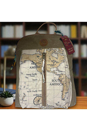 Vintage Kanvas Renkli Otantik Günlük Gezi Seyahat Sırt Çantası Lucas Bag 30 cm X 37 cm