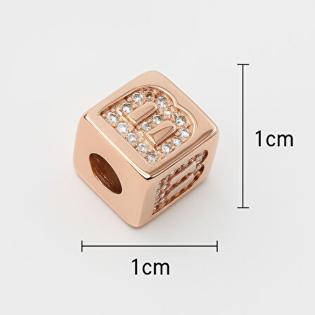 Rose Harf B Zirkon Taşlı Xuping Kolye Ucu