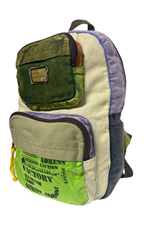 Kaliteli Tek Bölmeli Vintage Disayn Günlük Sırt Gezi Okul Seyahat Çantası Jannie Bag 27 Cm X 40 Cm