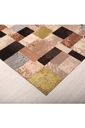 Çok Renkli Patchwork Deri Halı